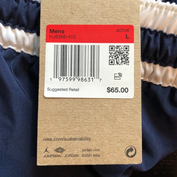 Nike HJ6366-410 Mens Large Air Jordan Diamond Dri-FIT Woven USA Shorts Navy - Picture 10 of 10